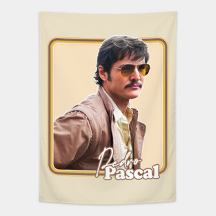 Pedro Pascal ---- Retro Fan Artwork Tapestry