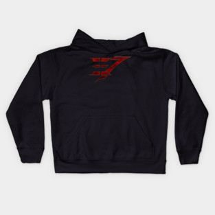 Eo7 Red Metal Logo Kids Hoodie