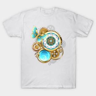 Clock and Gear with Butterfly ( Steampunk ) T-Shirt