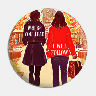 The Girls Walking in Autumn IV Pin