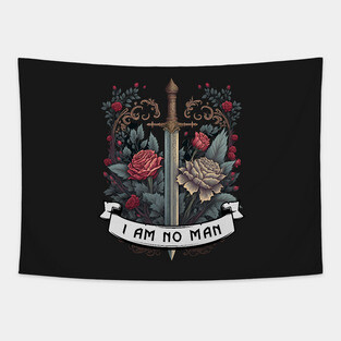 I Am No Man - Roses and Sword - Fantasy Tapestry
