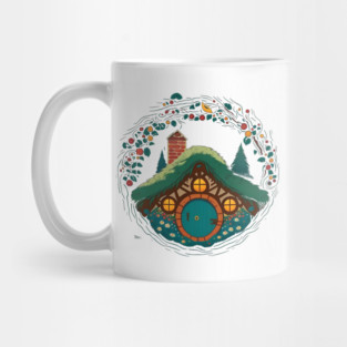 A Halfling Home by Christmas II - Round Doors - Fantasy Mug