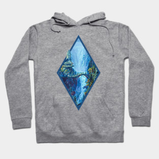 The Fellowship Departs - Digital Art - Diamond Frame - White - Fantasy Hoodie