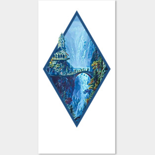 The Fellowship Departs - Digital Art - Diamond Frame - White - Fantasy Posters and Art