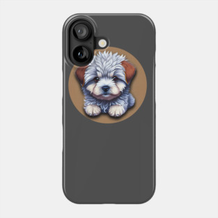 A Cute Cartoon Havanese Puppy Dog Relaxing Phone Case