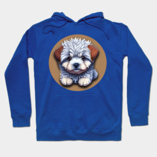A Cute Cartoon Havanese Puppy Dog Relaxing Hoodie