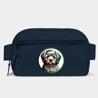 A Brown & White Havanese Dog in a Green Highlight Bag