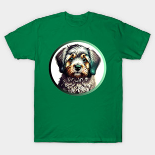 A Brown & White Havanese Dog in a Green Highlight T-Shirt