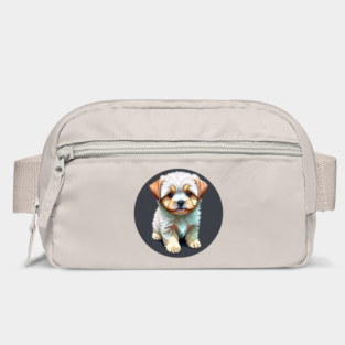 A White Havanese Puppy Dog with Cream & Light Brown Highlight Markings Bag