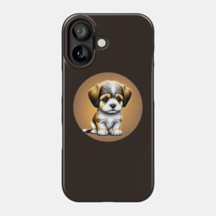 Havanese Puppy Dog with a Brown Fur Coat and White Markings Phone Case