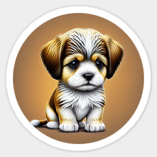 Havanese Puppy Dog with a Brown Fur Coat and White Markings Magnet