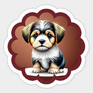 Havanese Puppy Dog in Black, Brown & White Fur Coat Markings Magnet