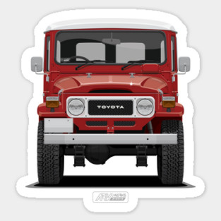 TLC FJ40 Hardtop Red Front Sticker