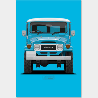 TLC FJ40 Hardtop Sky Blue Front Posters and Art