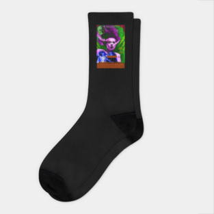 The Bride of Frankenstein Faux Retro Movie Poster Socks