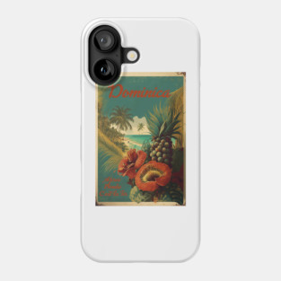 Dominica Vintage Travel Art Poster Phone Case