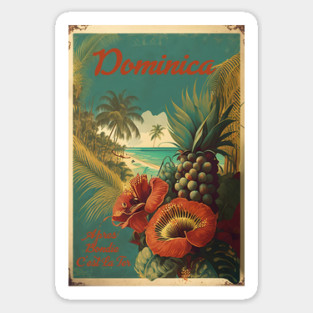 Dominica Vintage Travel Art Poster Sticker