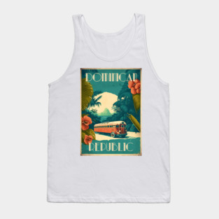 Dominican Republic Vintage Travel Art Poster Tank Top