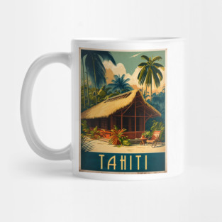 Tahiti French Polynesia Vintage Travel Art Poster Mug