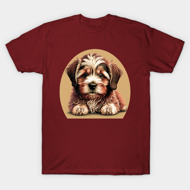 A Redish Brown Havanese Dog Cartoon T-Shirt by SymbioticDesign