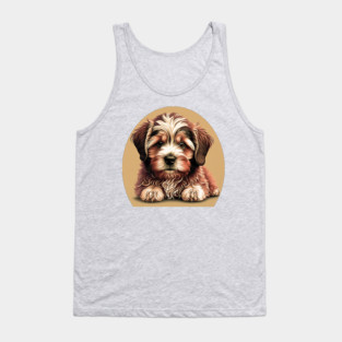A Redish Brown Havanese Dog Cartoon Tank Top
