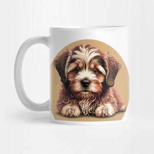 A Redish Brown Havanese Dog Cartoon Mug