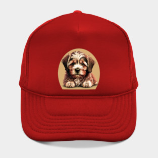 A Redish Brown Havanese Dog Cartoon Hat