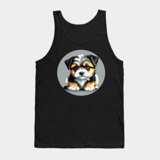 Havanese Puppy Eye Contact Cartoon Tank Top