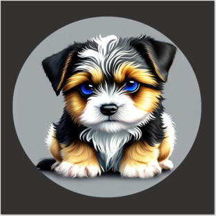 Havanese Puppy Eye Contact Cartoon Posters and Art