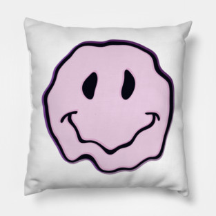 Light purple melting smiley face Pillow
