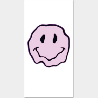 Light purple melting smiley face Posters and Art