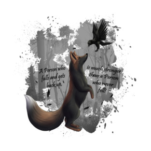 Crossfox fox crow raven forest T-Shirt