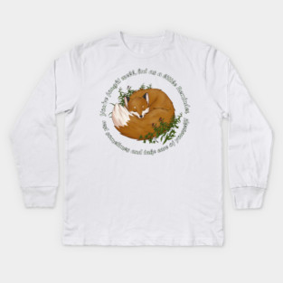 Sleeping red fox Kids Long Sleeve T-Shirt