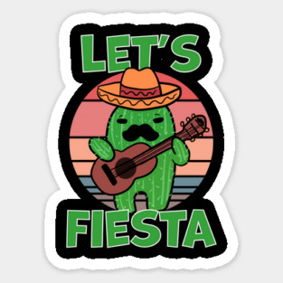 Let's Fiesta Mexican Cactus Playing Guitar Magnet
