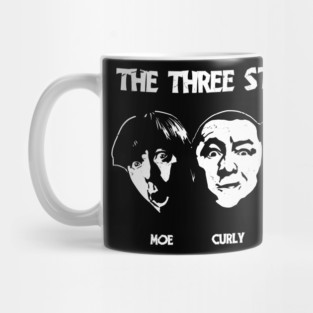 They are the amazing Three Stooges. Moe, Curly and Larry. Mug