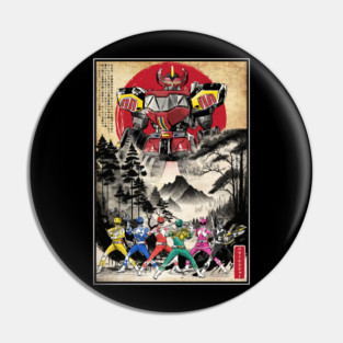 Rangers in Japan woodblock Pin