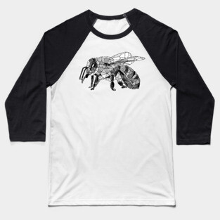 Honey Bee Geometric Sketch Art Baseball T-Shirt