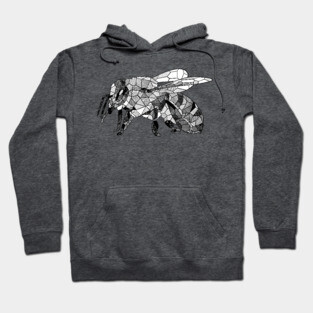 Honey Bee Geometric Sketch Art Hoodie