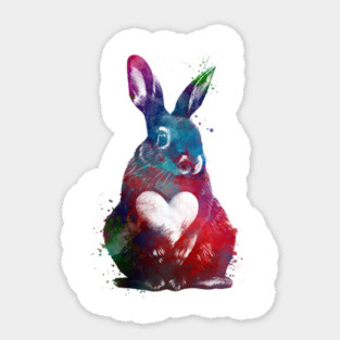 Rabbit heart Sticker
