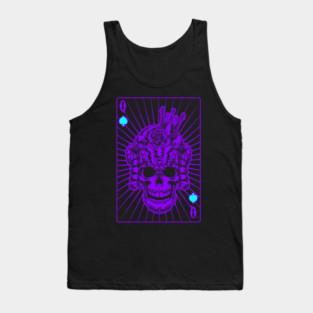 Queen of Spades Purple Skull Tank Top