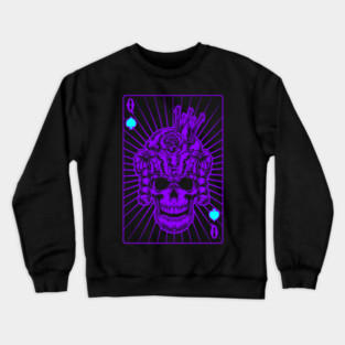 Queen of Spades Purple Skull Crewneck Sweatshirt