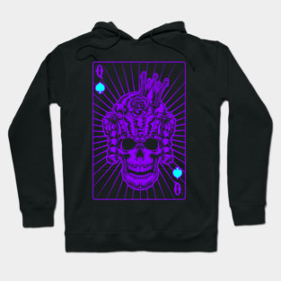Queen of Spades Purple Skull Hoodie