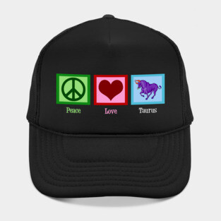 Peace Love Taurus Hat