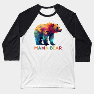 Mama Bear Abstract Design Baseball T-Shirt