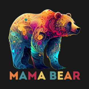 Mama Bear Abstract Design T-Shirt