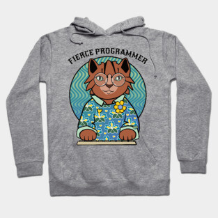 Fierce Programmer Cat Hoodie
