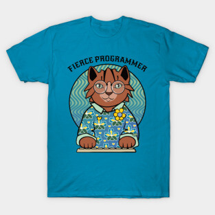 Fierce Programmer Cat T-Shirt