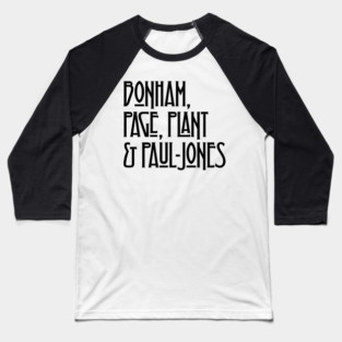 Bonham, Page, Plant & Paul-Jones Baseball T-Shirt