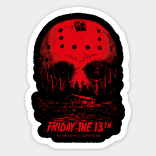 friday the 13th movie poster Sticker
