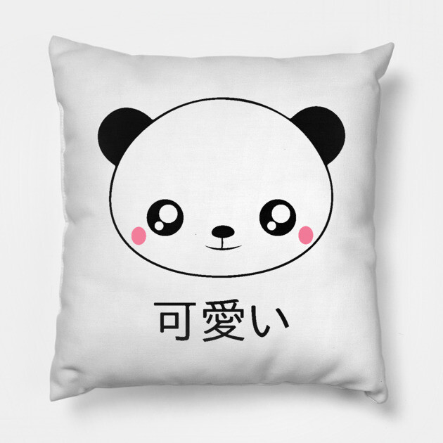 Cute Panda Face Kawaii Japanese Anime Kawaii Pillow TeePublic